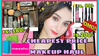 omg!😳trying the most cheapest makeup products from meesho|is it worth it?#meeshomakeuphaul #trending