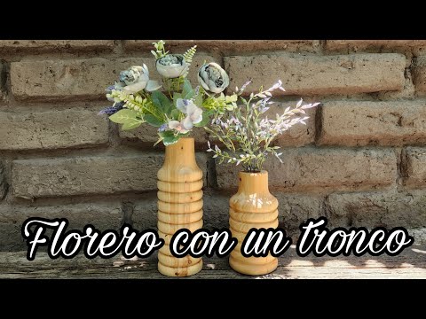 Florero de madera, en el torno