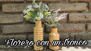Florero de madera, en el torno