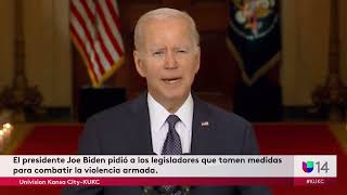 El presidente Joe Biden pidió a los legisladores que tomen medidas para combatir la violencia armada