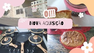 Usei minhas panelas novas / fiz um pão  de aveia delicioso com 3 ingredientes