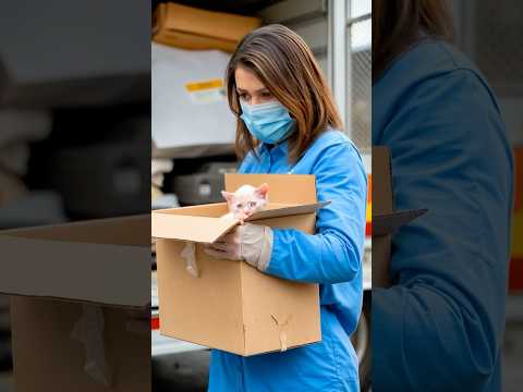 AW - Kind girl save abandoned kitten at landfill #animals #cat #kitten