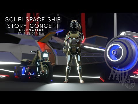 Blender 3.0 - Sci Fi Space Ship Hangar Concept Cover Image