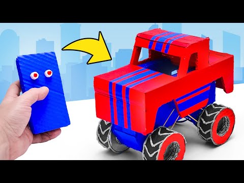 DIY RC Monster Truck from Cardboard!