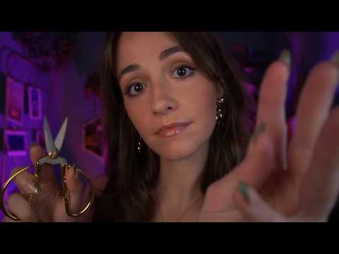 ASMR | Plucking Your Negativity Away 💜 (gentle background rain 🌧️)