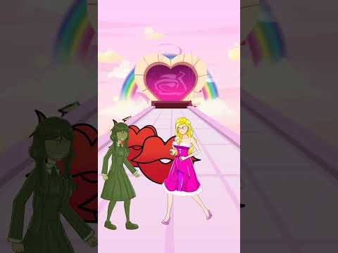 Kiss Run Challenge  Angel Wednesday vs Barbie #shorts #wednesday #barbie
