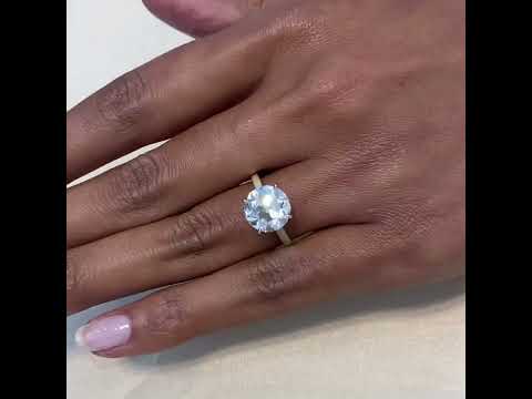 3.82 carat Old European Lab Diamond Solitaire Engagement Ring