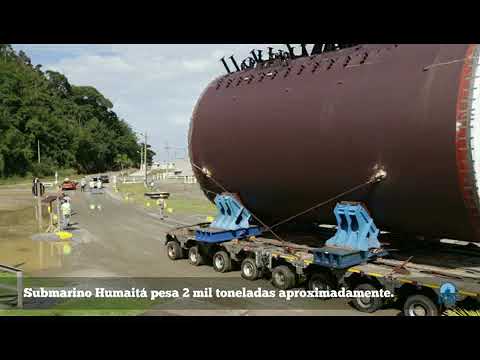 Transferência do estaleiro para a base de submarinos na Ilha da Madeira em Itaguaí.