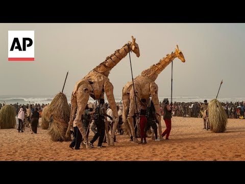 YouTube video thumbnail: Life Size Puppets Complete Journey From Africa to Norway for Climate Awareness