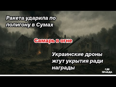 Ракета ударила по полигону в Сумах. Самарь в огне. Украинские дроны жгут укрытия ради награды