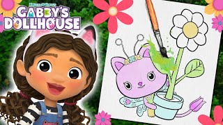 Making Paint from Flowers! 🌺🎨 DIY Garden Art Project for Kids! | GABBY'S DOLLHOUSE GARDEN MAGIC