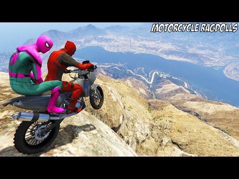 GTA 5 Motorcycle Ragdolls Deadpool VS Pink Spiderman (Euphoria Physics, Funny Moments) EPIC