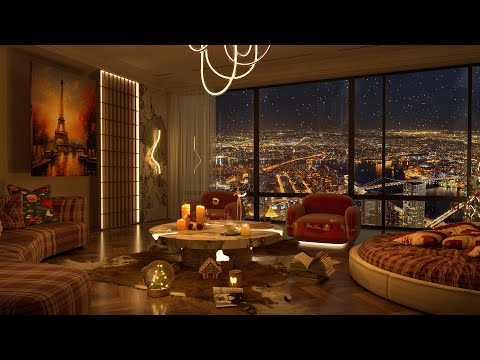 4K Jazz Music for Relax and Study | Spend The Night In An Exclusive Luxury Paris Apartment