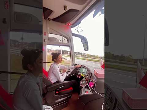 luxury bus steering 😎 mahadev travels #shortsvideo #trending #driving #bus