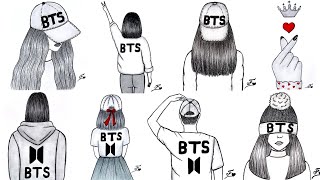 Easy BTS drawing | BTS Army drawings | Pencil sketch of BTS Army