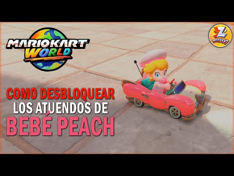 Todos los atuendos de BEBÉ PEACH en Mario Kart World - Como desbloquear todos los trajes / Skins