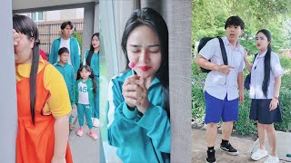 รวมคลิปละครสั้น เล่นซ่อนหาสควิดเกม3  วิธีเอาตัวรอดมาสาย Shorts Ep.45