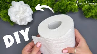 ♻️ EASY Recycling Craft Idea Toilet Paper FLOWER Paper Decoration DIY
