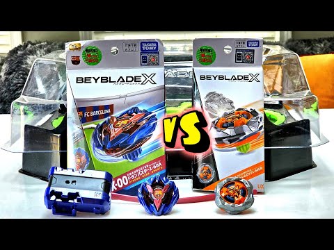 GolemRock vs. DranBuster (FC Barcelona Ver.) - Beyblade X Unboxing and Battles