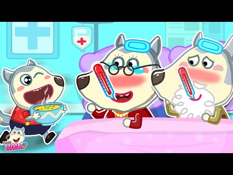 Grandparents Got Sick 🤒 Sick Song 💊 Funny Kids Songs 👶🏼🐺 And Nursery Rhymes by Little Wolf