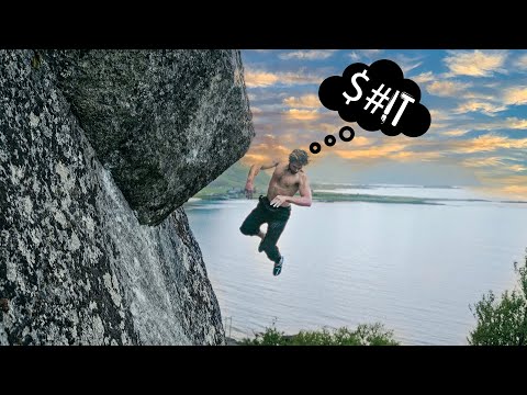 Pro climbers taking dangerous falls in Norway