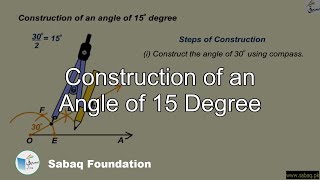 Construction of an Angle of 15 Degree
