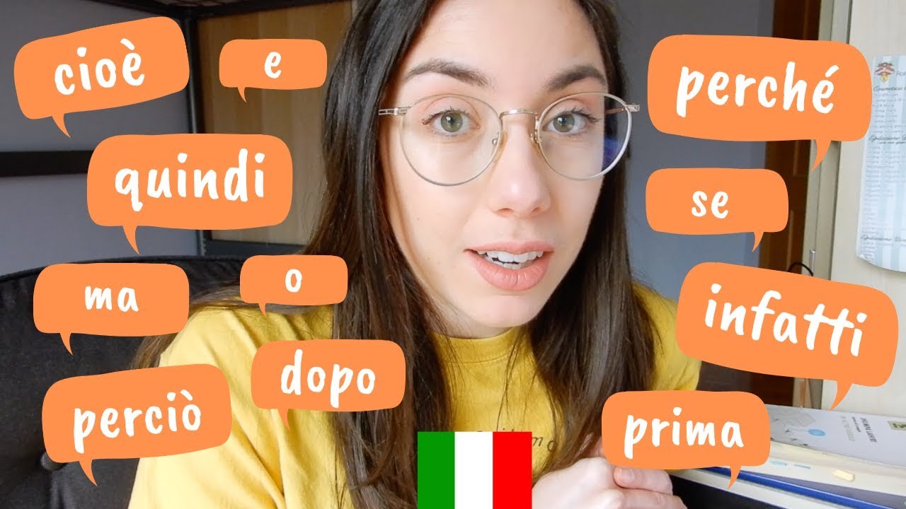 Thumbnail for YouTube video titled "11 basic Italian linking words to boost your phrases [CONNETTIVI LOGICI BASE DA SAPERE in italiano]"