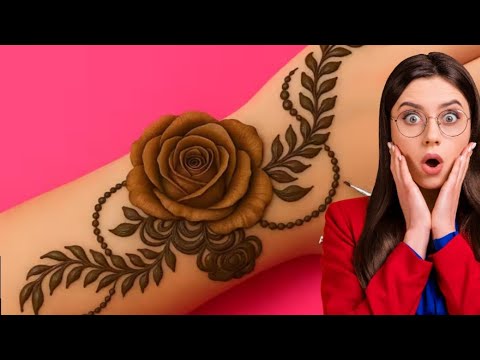 Rose फ्लोरल मेहंदी डिजाइन Back Hand Mehndi Design || सिंपल मेहंदी Unique Mehndi Ka Design