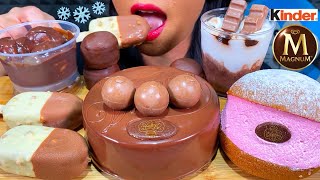 ASMR CHOCOLATE CAKE, MAGNUM ICE CREAM RMX, PROFITEROLE, CREAM PUFF MASSIVE Eating Sounds