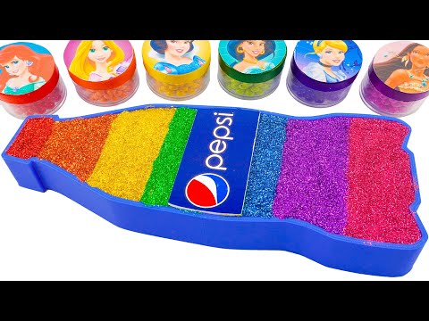 Satisfying Video | How To Make Rainbow Coca Cola Bathtub From Rainbow Slime Bottle Cutting ASMR