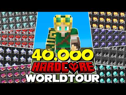 I SURVIVED 40,000 Days In Hardcore Minecraft - WORLD TOUR