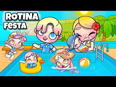 ROTINA FESTA NA PISCINA ☀️💦 | AVATAR WORLD ROTINAS E HISTÓRIAS PAZU