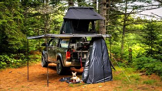 Solo Overland Camping In Forest With Rooftop Tent