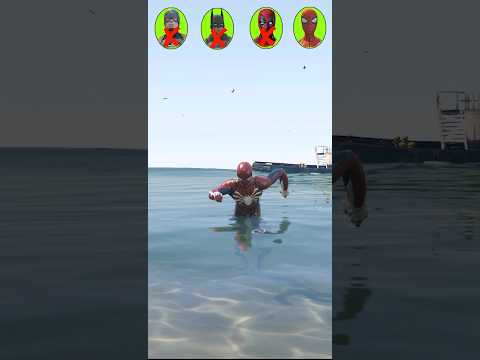 تحدي الخارقون #gta5 #spiderman #gtav #superman #ironman #deadpool #batman