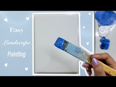 How to Paint Clouds with Acrylics/ full moon painting easy step by step