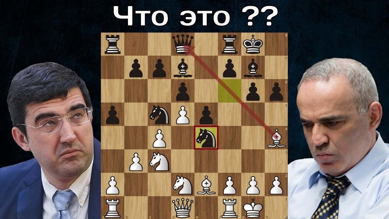 В. Крамник - Г. Каспаров Жертва ФЕРЗЯ в дебюте