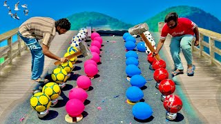 Speed vs Strategy Big Ball or Balloon Popping Race and Bike Drop Cup Challenge