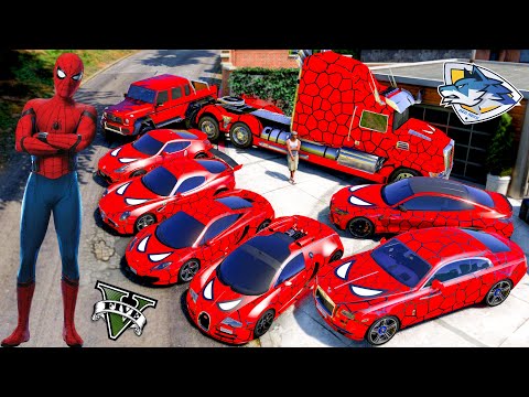 GTA 5 - Stealing Modified SPIDERMAN SuperCars With SPIDERMAN! in GTA V