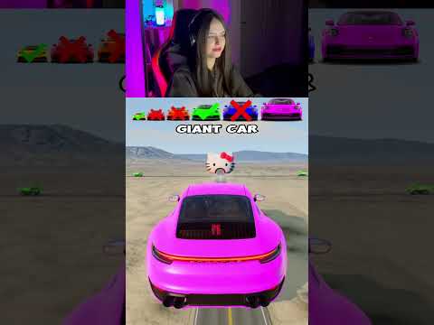 Big & Small Cars vs Clash Mining Trucks and Hello Kitty #shorts #beamngdrive