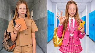 Nastya dan teman-temannya di sekolah orang kaya dan orang miskin