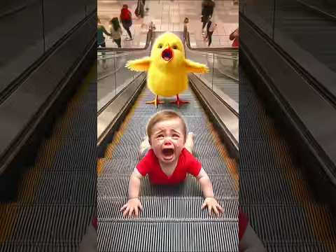 🐣Chick saves the baby from escalator