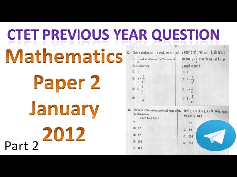 CTET Maths January 2012 Paper 2 || CTET Maths Previous...