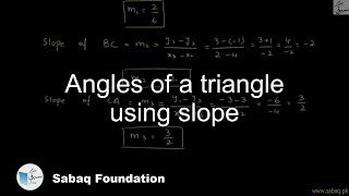 Angles of a triangle using slope