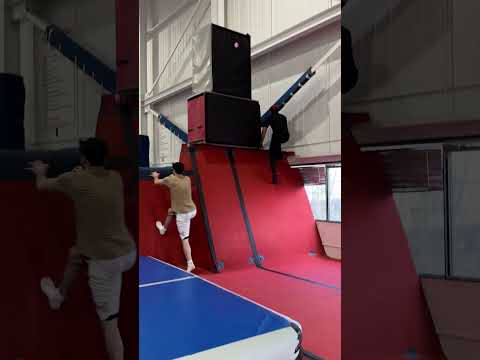 WHO'S FASTER?! 🔥 vs @BrandonA7 #shorts #parkour