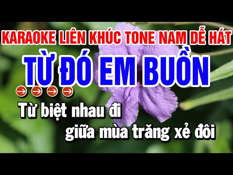 Karaoke Liên Khúc Nhạc Sống Tone Nam | Từ Đó Em Buồn