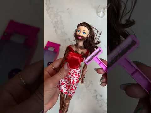 Shave and Play Barbie 😳 #shorts