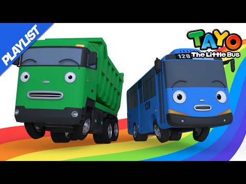 [PLAYLIST💿] The Rainbow Paint Party l Learn Colors l Tayo Songs for Children l Tayo the Little Bus