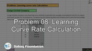 Problem 08: Learning Curve Rate Calculation