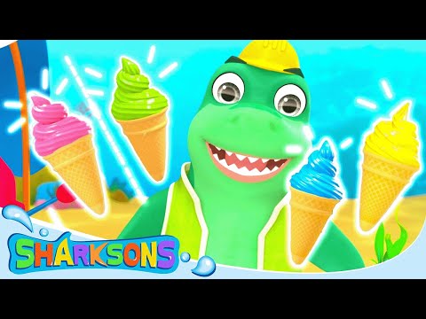 Colorful Ice Cream Song | The Sharksons - Songs for Kids | Nursery Rhymes & Kids Songs