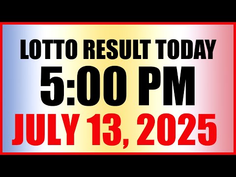 Lotto Result Today 5pm July 13, 2025 Swertres Ez2 Pcso